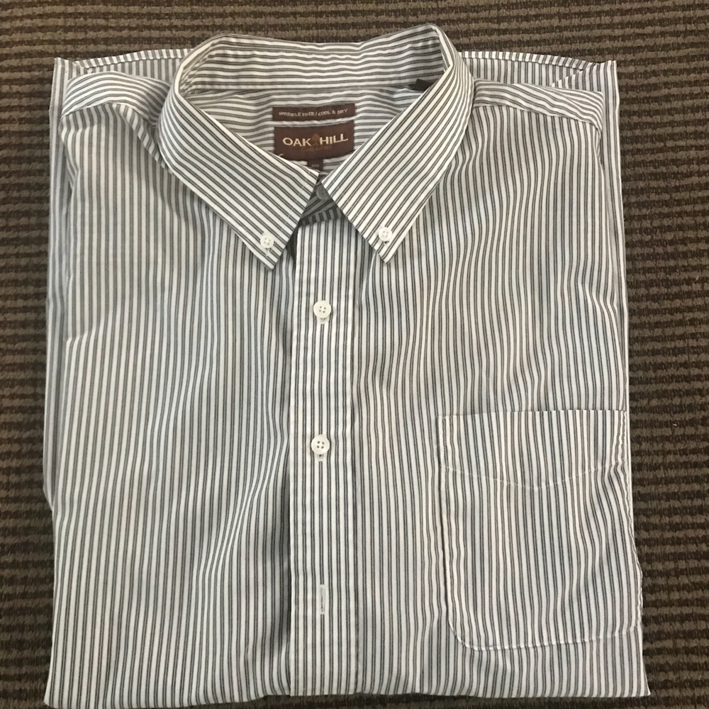 Men’s L/S Dress shirt Blue and White stripe